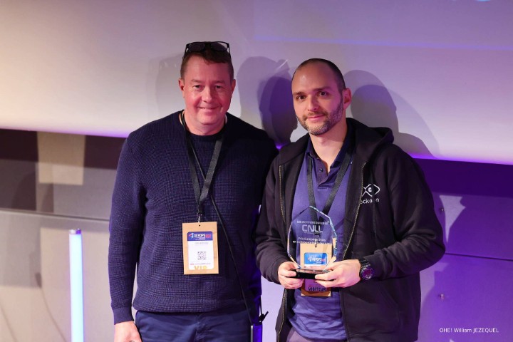 Mockoon founder, Guillaume, receiving the award