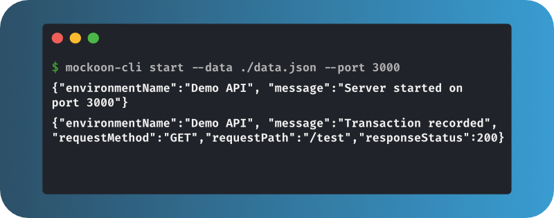 Mockoon CLI screenshot