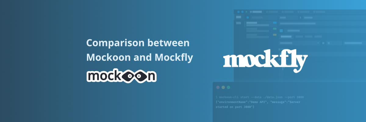 Mockoon and MockFly logos side by side