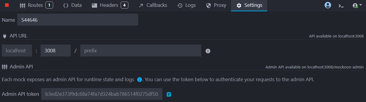 Admin API token in the desktop application