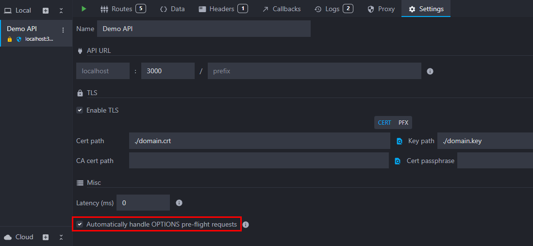 Automatic handling of CORS preflight OPTIONS requests