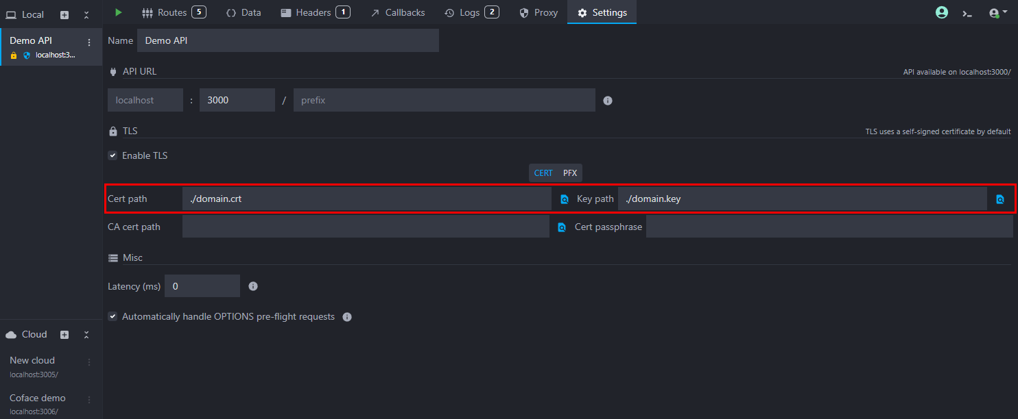 add certificate path