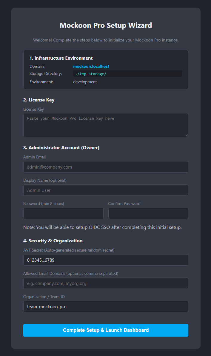 Mockoon Pro Setup Wizard