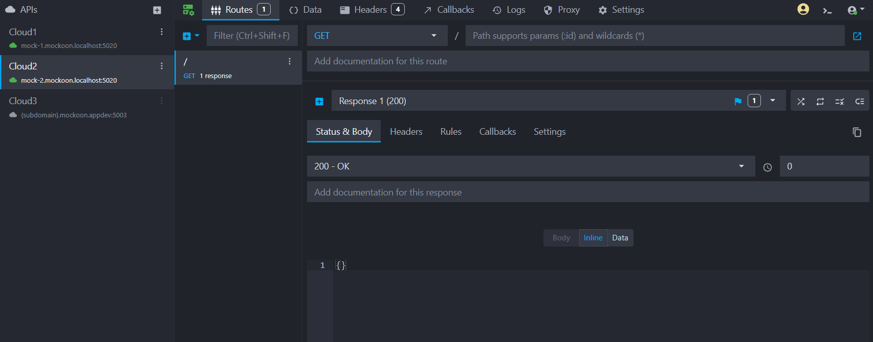 Mockoon Embedded Web Application
