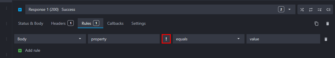 Rule comparison operator