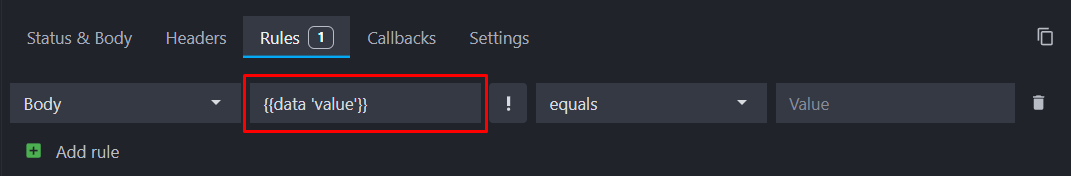 rules target with template helper