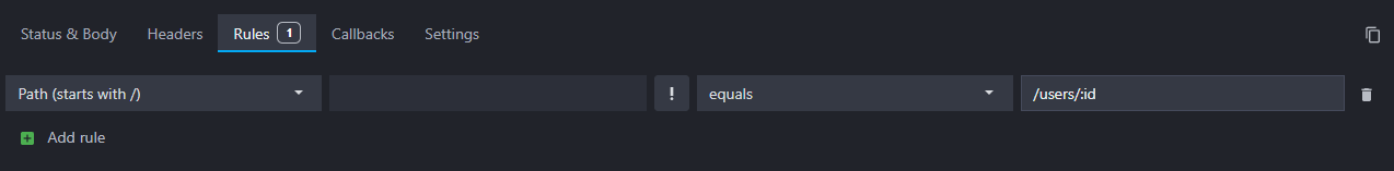 rule targeting the request path