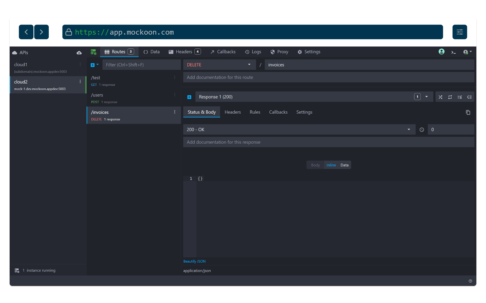 view of the new web application