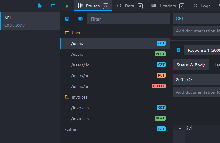 routes organized in folders and sub-folders