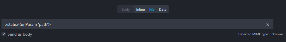 body type selector with file input showing a templating helper 
