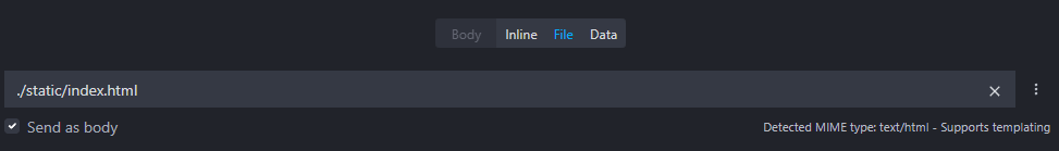 body type selector with file input showing a relative path to index.html