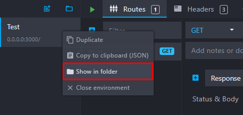 show in folder menu entry
