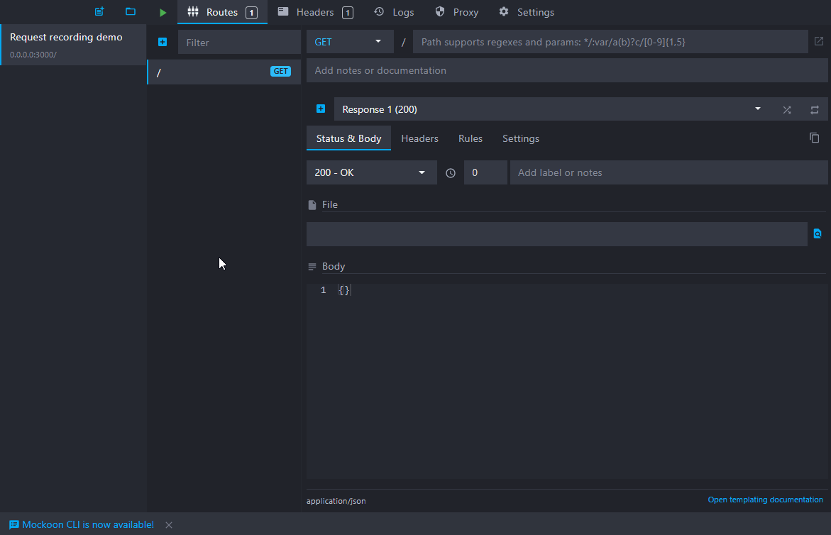 Record API requests and HTTP traffic and auto-mock endpoints