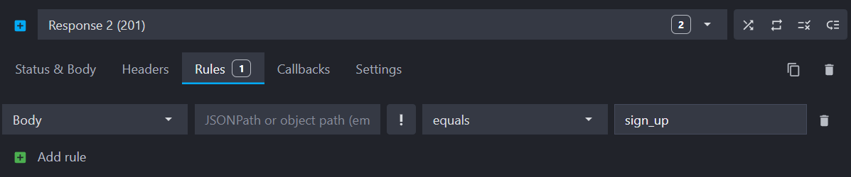 rule to validate the request payload with the JSON Schema